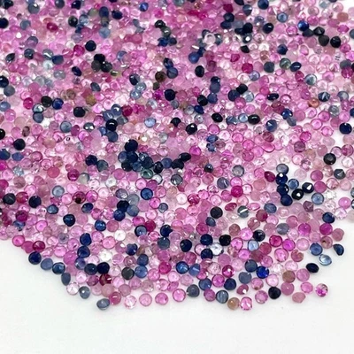 250 Pcs Natural Pink Blue Sapphire 1.5mm Round Cut Loose Gemstones Lot 4.50 Cts - Image 1 of 4
