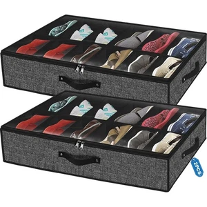 Under Bed Shoe Storage Organizer for Closet Fits 24 Pairs-Sturdy Underbed Sho... - Picture 1 of 8