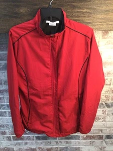 Nike Light Rain Windbreaker Golf Jacket Kids Large 12-14 Red Full Zip Sports - Picture 1 of 12