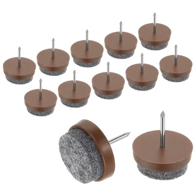 40 Pcs 0.79" Screw-on Furniture Felt Pad Chair Leg Floor Protectors Brown Foto 1 de 4