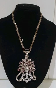 Vintage Huge 70mm Sterling Silver Amethyst & 5A Cubic Zirconia Pendant 25 grams  - Picture 1 of 18