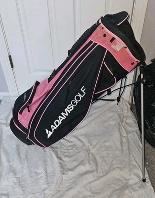 Bolsa de golf Adams para mujer con soporte rosa y negro Foto 1 de 4