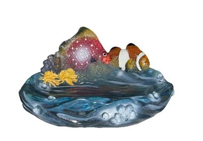 De colección Frutiger Aero 3DAcrílico Arte Oceánico Arrecife de Coral Peces Tropicales Jabón Baratiga Plato Foto 1 de 4