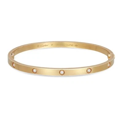 Pulsera Cartier Love 10 Diamantes Modelo Pequeño Oro Amarillo 18K Talla 17 Foto 1 de 4