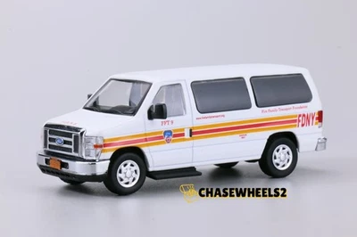 Ford E-Series E-350 596 1:64 Departamento de Bomberos de Nueva York FDNY Modelo de coche fundido a presión Foto 1 de 4
