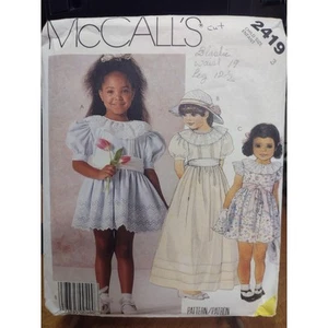 Vestido y faja infantil vintage McCall's patrón 2419 talla infantil (1986) - Imagen 1 de 2