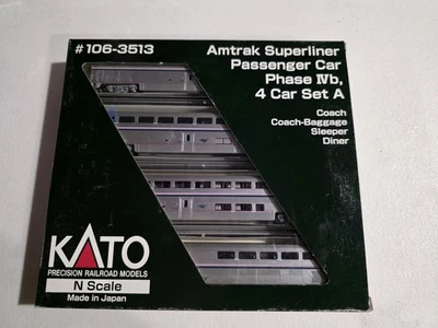 KATO 106-3513 Amtrak Superliner Car Phase IVb, 4 car set A - Image 1 of 4