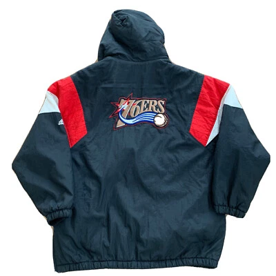 VTG Adidas Philadelphia 76ers Sixers NBA BASKETBALL Hooded Team Jacket Mens XXL - Image 1 of 4