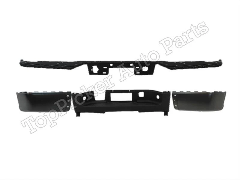 07-12 PARAGOLPES TRASERO CHEVY SILVERADO BARRA DE REFUERZO TAPA NEGRO ALMOHADILLA CENTRAL SIN ORIFICIO 4 PIEZAS Foto 1 de 1