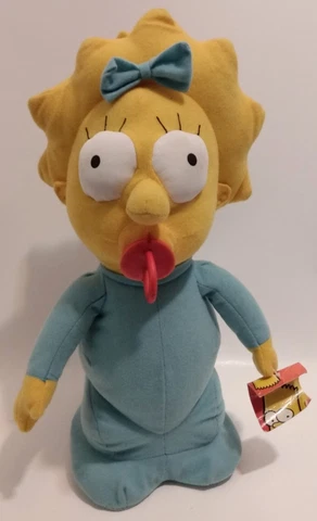 The Simpsons Maggie Simpson 2005 Plush Figure Doll 14" Tall Baby Red Pacifier Cover