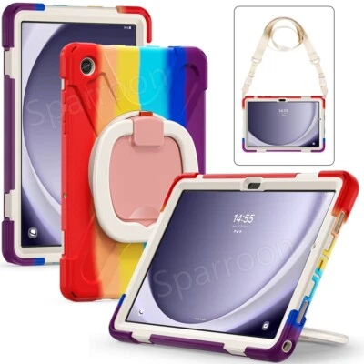 Strap Case For Samsung Galaxy Tab S9 FE S9 S8 S7 A9 A8 A7 Stand Shockproof Cover - Image 1 of 4