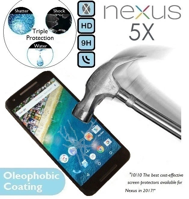 100% Genuine Premium Tempered Glass Screen Protector H791 For LG Google Nexus 5X - Image 1 of 2
