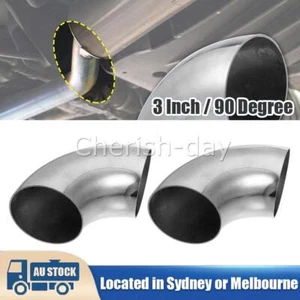 2Pcs OD 3 Inch 90 Degree SS304 Stainless Steel Bend Tube Exhaust Elbow Pipe OZ - Picture 1 of 9