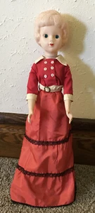 Rare Vintage 23” Plastic Bendable Doll Dress & Shoes Blue Eyes Blonde Hair - Photo 1/7