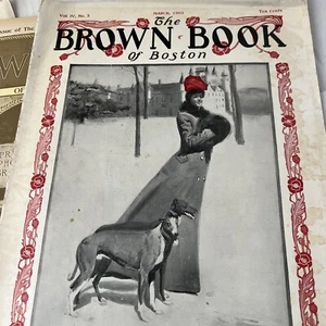 Scarce Set of 4 Antique Women's Magazines from 1901 The Brown Book of Boston - Picture 1 of 12
