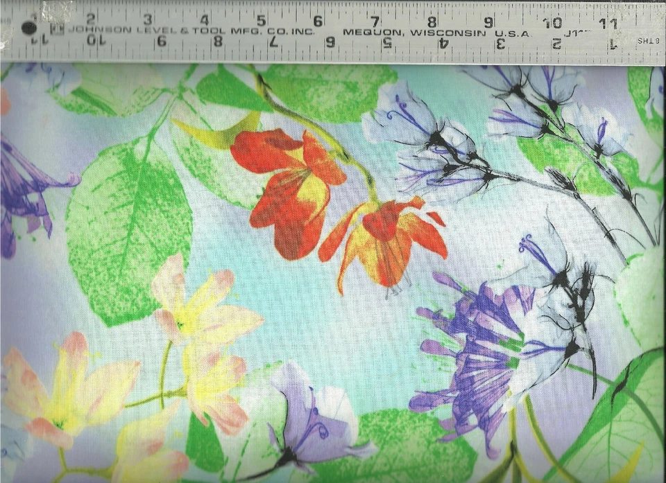QT ~ Belle Watercolor Painted Floral 26417-W ~ 100% Cotton Quilting Fabric BTY - Image 1 of 1