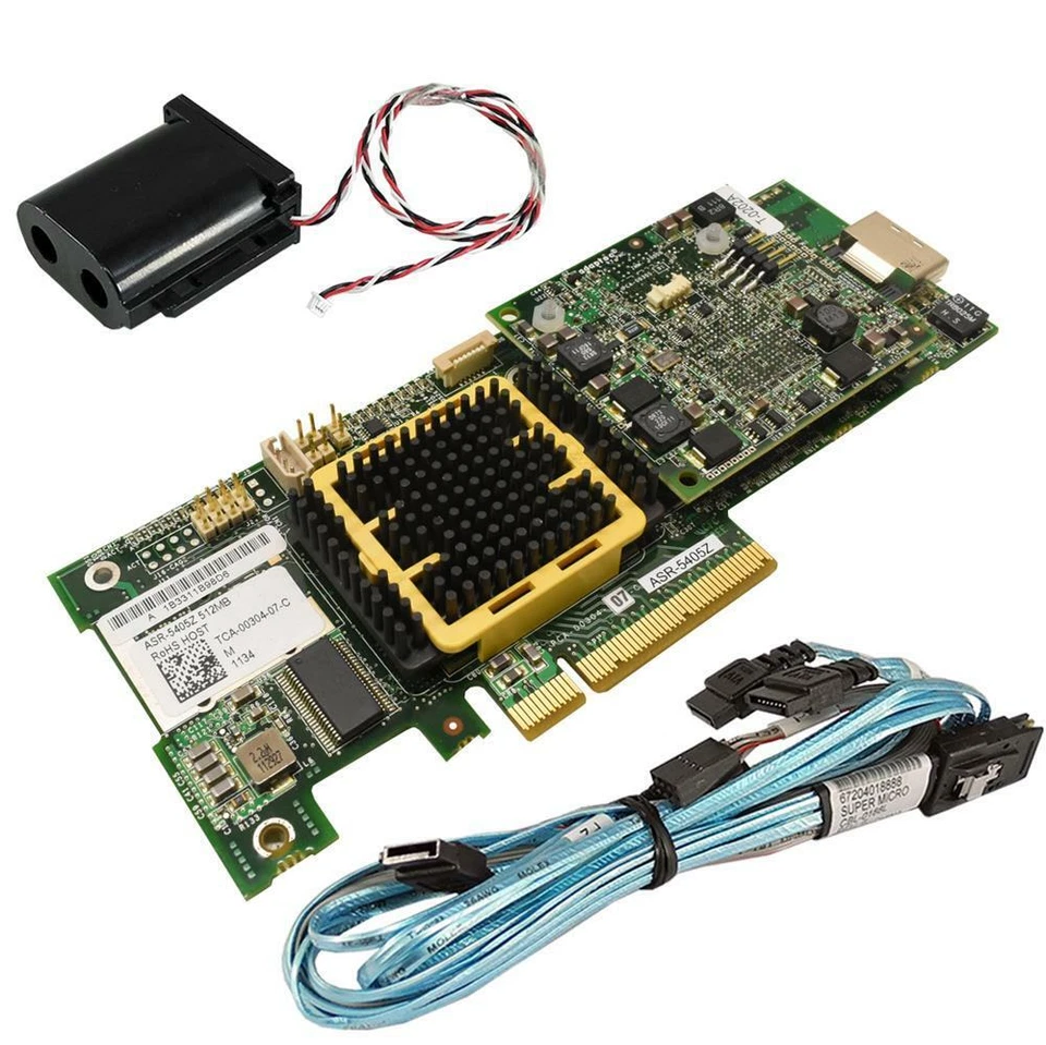Adaptec ASR-5405Z SAS/SATA RAID Controller PN TCA-00304-07-C + BBU + Kabel #1 - Bild 1 von 1