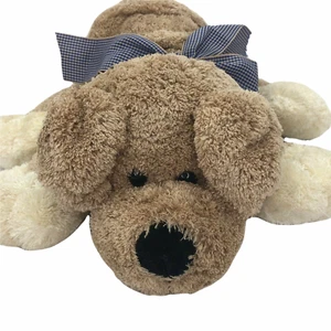 Vintage Floppy Puppy Dog Plush Animal Adventure Stuffed Animal Gingham Plaid Bow - Picture 1 of 10