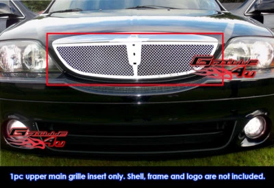 Se adapta a Lincoln LS 2000-2002 Inserto de rejilla de malla cromada de acero inoxidable superior principal Foto 1 de 2