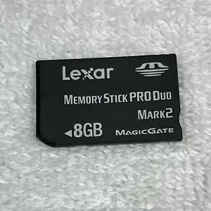 Lexar 8GB Memory Stick Pro Duo Mark 2 Memory Card For Sony Camera / PSP - Picture 1 of 3