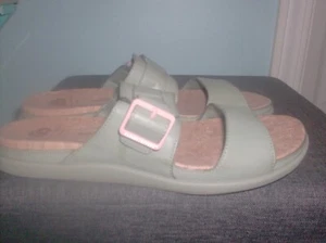 Clarks Cloudsteppers Step June Tide Women's 9M Green Double Strap Slide Sandals - Picture 1 of 3