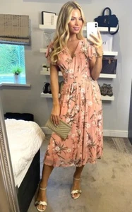 Vestido de malla frontal BONITO MOI Peach Stacy talla 8 Precio de venta sugerido por el fabricante £65 - Imagen 1 de 1