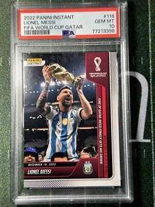 Lionel Messi King of Qatar 2022 Panini Instant World Cup #118 PSA 9 Argentina - Picture 1 of 4