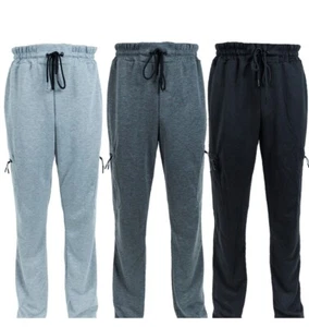 3 Pack Men's Fleece Lined Slim Fit Casual Tech Jogger Sweatpants Zipper Pockets - Picture 1 of 29