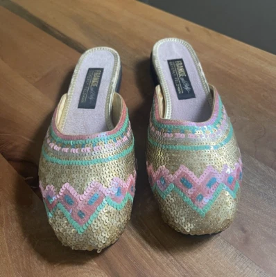 Nuevo sin etiquetas Beverly Feldman Frankie & Baby Mujer Lentejuelas Ballet Toboganes Planos Talla 8.5 Foto 1 de 4