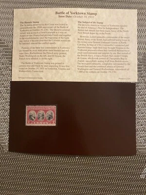 1931 BATTLE OF YORKTOWN POSTAL COMMEMORATIVE SOCIETY FIRST DAY ISSUE STAMP NEW - Image 1 of 4