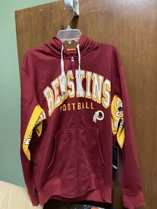 Washington Football NFL Hands High Zip Up Men's Fleece Jacket With Hood Large - Picture 1 of 2
