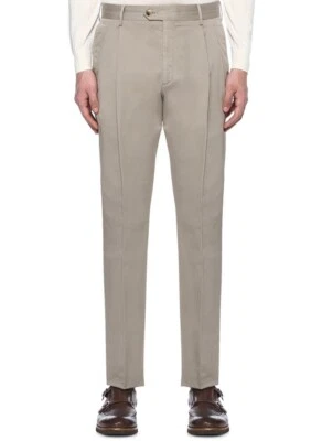 CARUSO Gris Plisado Algodón Chino Pantalones 38 EE. UU. Auténtico Nuevo con Etiquetas Negocios Informales Foto 1 de 4