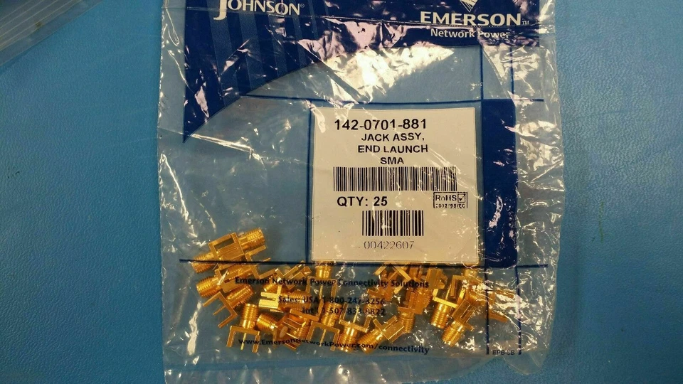 (25 PIEZAS) 142-0701-881 JOHNSON CONN SMA JACK 50 OHM BORDE COMO NUEVO Foto 1 de 1