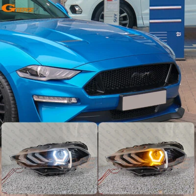 For Ford Mustang 2018 2019 2020 2021 Ultra Bright LED Angel Eyes Hex Halo Rings - Image 1 of 4