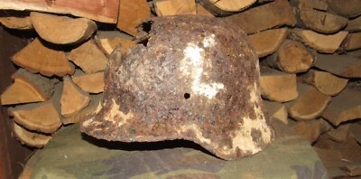 Elmetto tedesco originale-autentico WW2 WWII reliquia Wehrmacht taglia grande #180 - Immagine 1 di 4