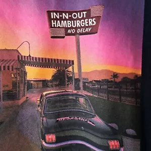 T-shirt In & Out Burger No Delay XXXLG Los Angeles So California retrò Mustang - Foto 1 di 5