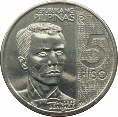 Philippines 5 Piso New Generation Currency Coin KM302 2017 - 2019 - Image 1 of 2