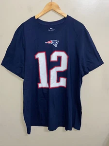 Nike NFL New England Patriots #12 Tom Brady T-Shirt Football XL N199-41S NEW - Picture 1 of 6