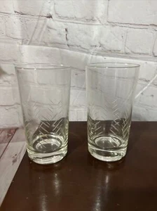 Javits Rain Pattern 1950's Cut Glass-Juice/Water Glasses- (pair) 2 - Picture 1 of 5