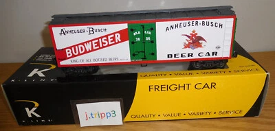 K-LINE K762-5604 ANHEUSER-BUSCH BUDWEISER BEER WOOD-SIDED REEFER TRAIN O SCALE - Image 1 of 4