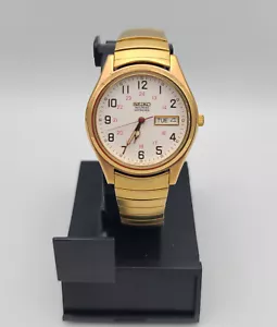 Seiko Uhr vergoldet Herren 7N43-9048 RAILDOAD APPROVED Gummiband SPEIDEL - Bild 1 von 13