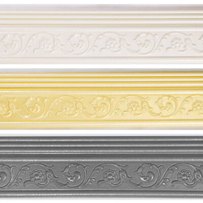 4 PCS 69 X 11cm Self Adhesive Wall Skirting Wallpapers Border 3D Floral DIY - Image 1 of 4