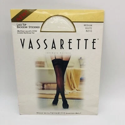 Nuevo Top Vassarette Blanco Transparente Mediano Encaje 8210 Costura Trasera Puntera Reforzada Foto 1 de 3