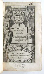 1671 ARGENIS by John Barclay VELLUM BINDING ANTIQUE Scotland ELZEVIER PRESS