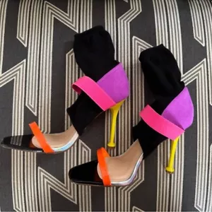 Calcetín Liliana Multicolor Zapato Tacones de Aguja Talla 10 - Imagen 1 de 11