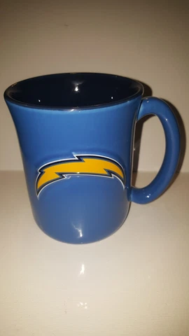 NFL Los Angeles Chargers Coffee Tea Mug Cup 15oz 3-D Logo EUC Cover