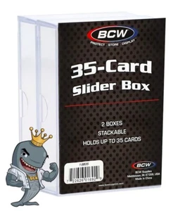 (Paquete de 6)(12 en total) Caja de plástico deslizante de 35 tarjetas BCW para tarjetas coleccionables ENVÍO GRATUITO - Imagen 1 de 1