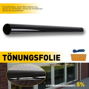T?nungsfolie Scheibenfolie Sonnenschutzfolie Ultra Schwarz 5% 75x300cm DE - Bild 1 von 11