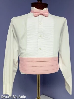 Винтажный 80-х взрослый галстук и Cummerbund набор различных однотонных цветов один размер отрегулировать - Изображение 1 из 4