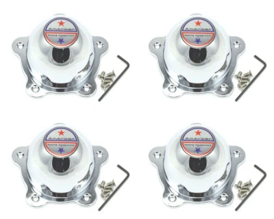 4x New American Racing Torq Thrust Wheel Rim Center Caps Chrome 1055001 2-1/4" - Image 1 of 4